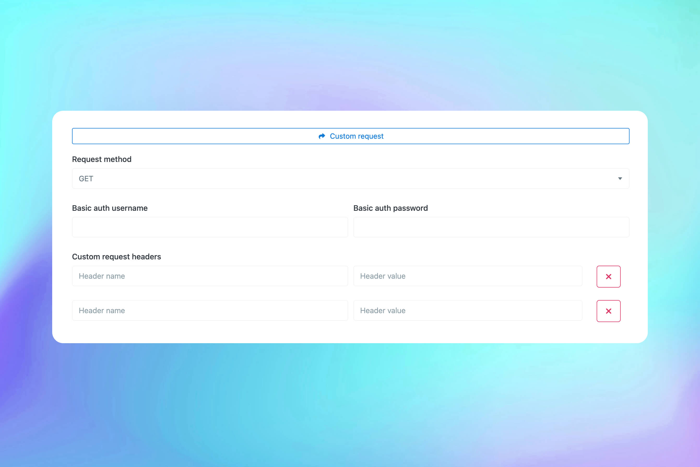 Captura de tela do recurso de solicitações HTTP personalizadas do app monitor