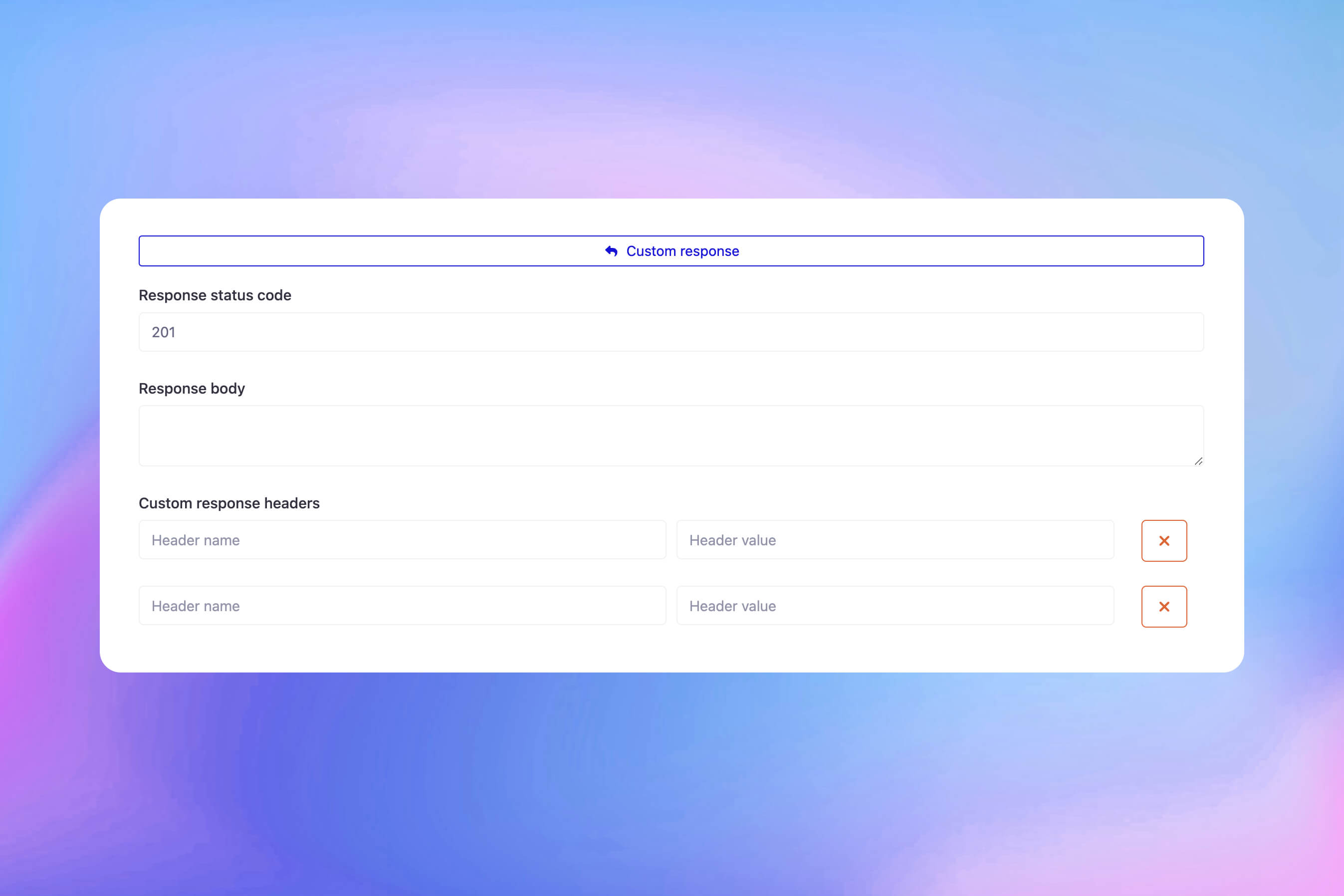 Captura de tela do recurso de respostas HTTP personalizadas do app monitor
